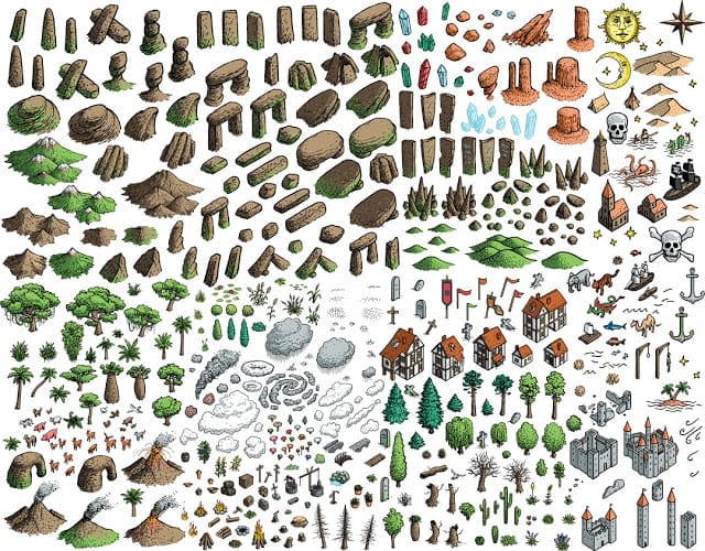 Fantasy city maker Fantasy map making vectors