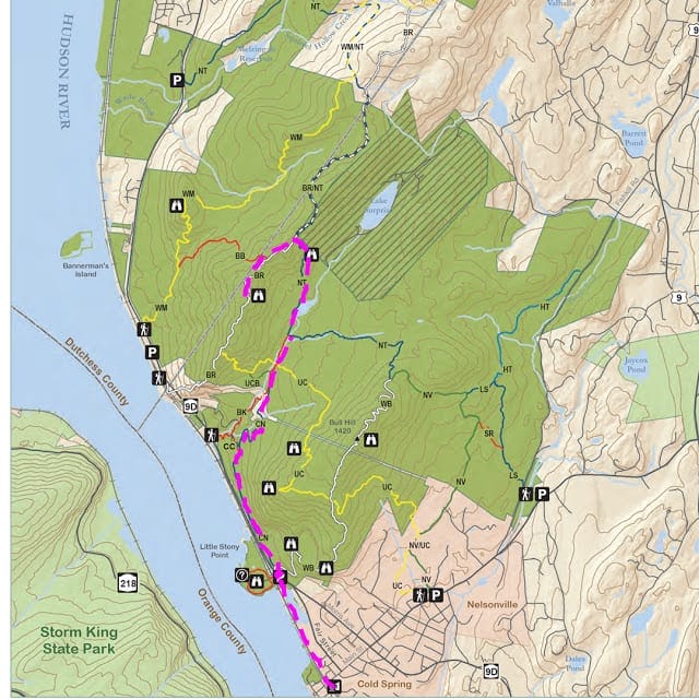 Hiking Hudson Highlands State Park Hudson Highlands Map