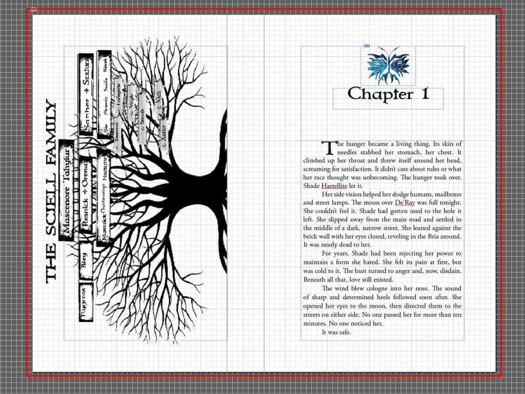 Paperback book formatting bleed area