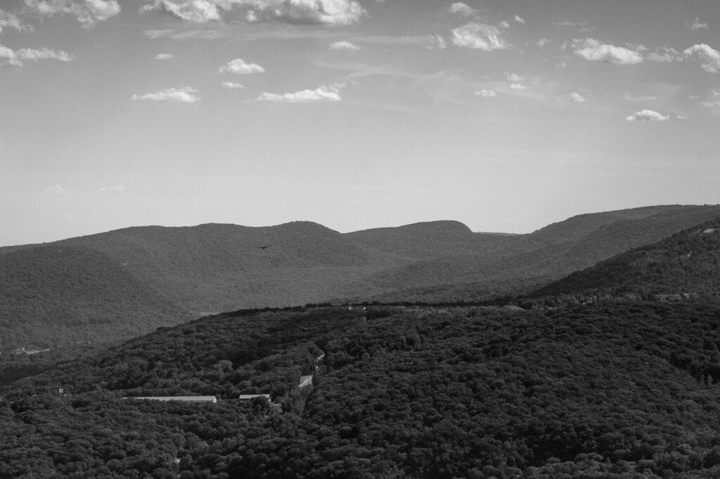Hudson Valley Mountain Top in monochrome