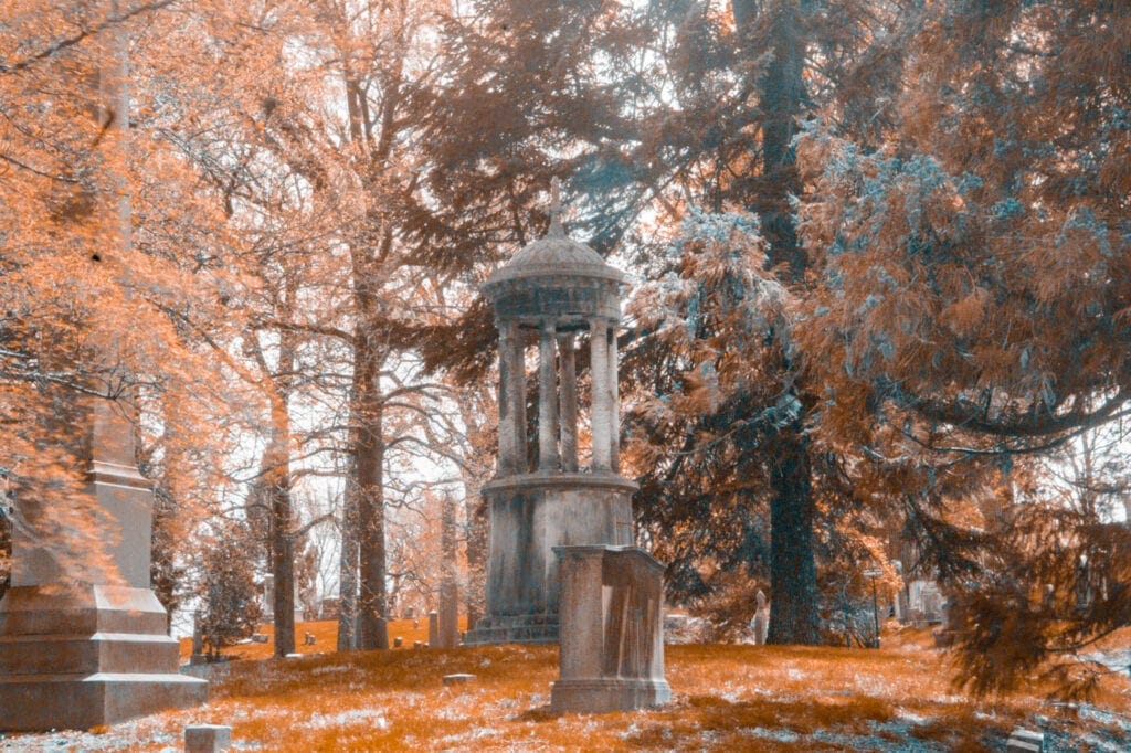 Infrared cemetery photography